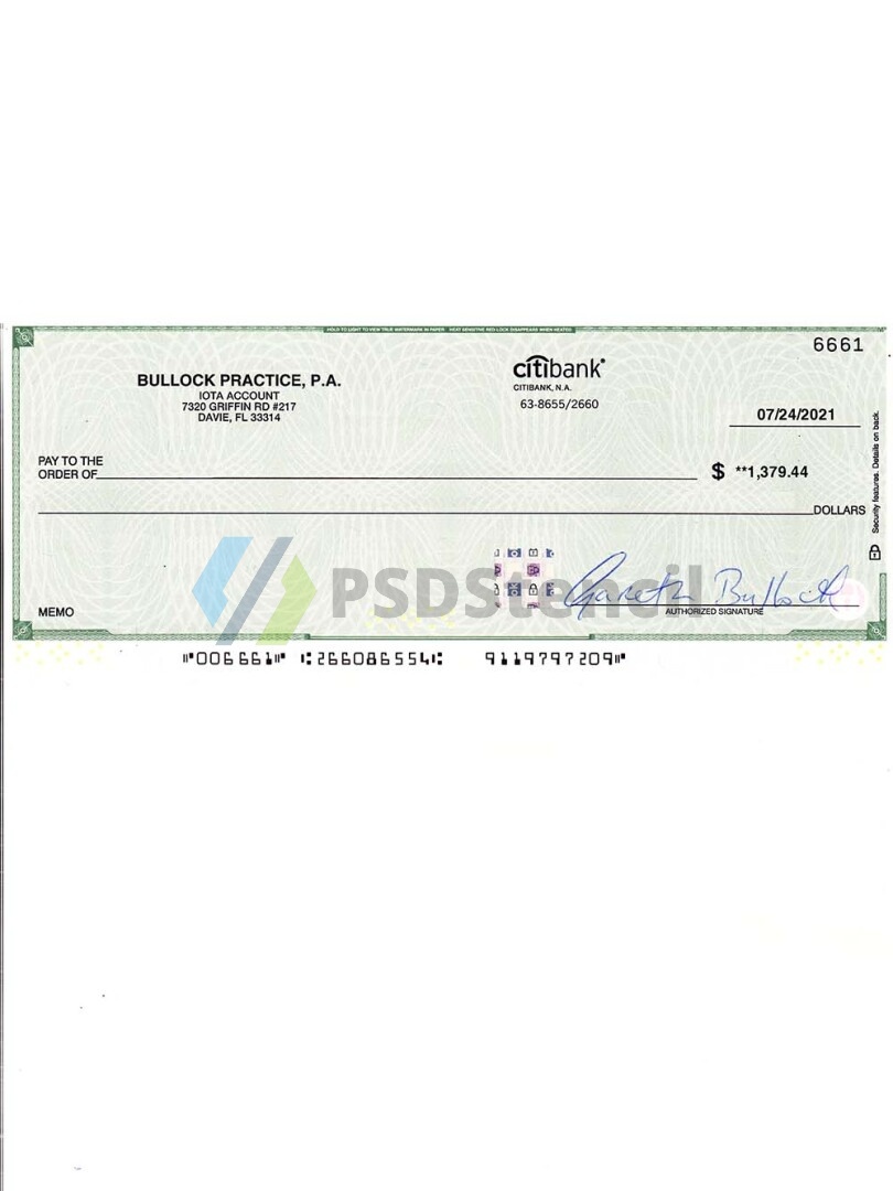 Citibank Cheque Statement银行账单/KYC地址证明psd模板 V2 | 九流网络-九流网络