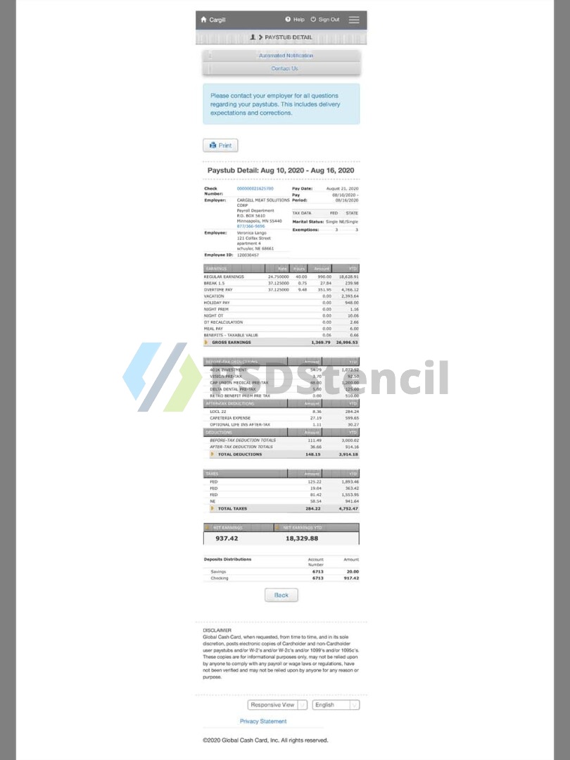 Experian Bank Statement银行账单/KYC地址证明pdf模板 | 九流网络-九流网络