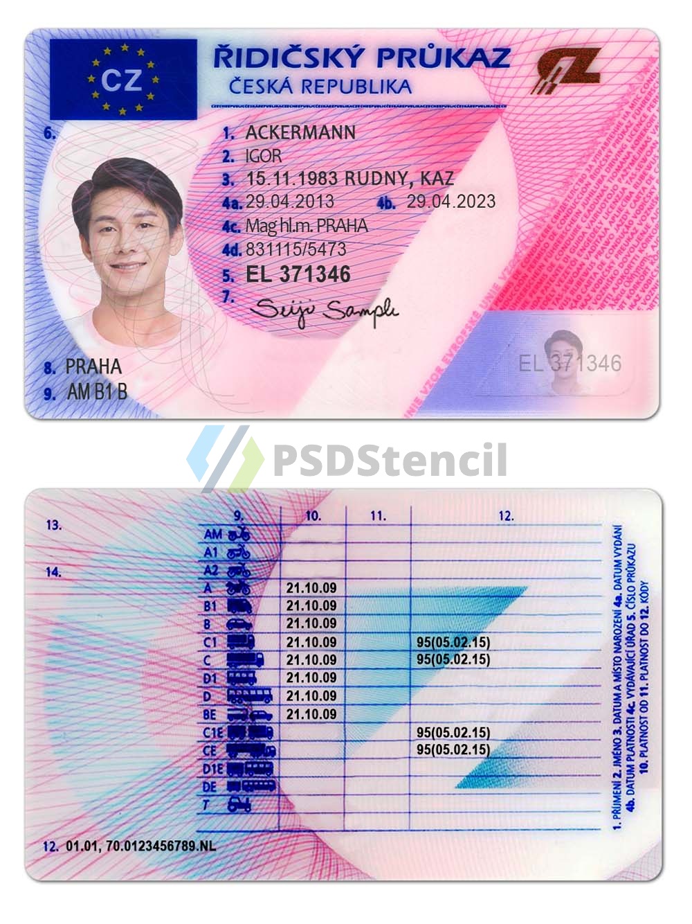 东欧| Czech DL捷克驾照/驾驶证PS/PSD模板（V2）-九流网络