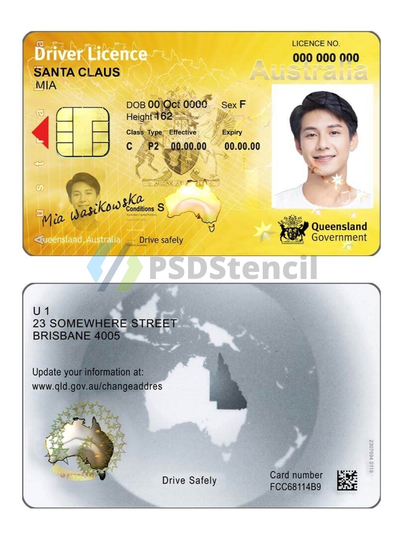 澳洲|Australia Queensland DL澳大利亚昆士兰州驾照/驾驶证PS/PSD模板 | 九流网络-九流网络