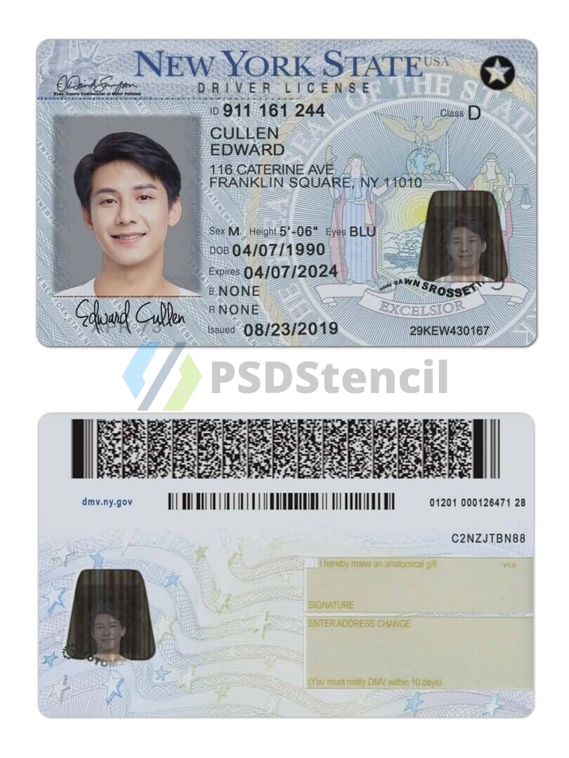USA美国纽约州New York新版驾驶证/驾照高质量PSD模板/Photoshop/PS（V3版） | 九流网络-九流网络