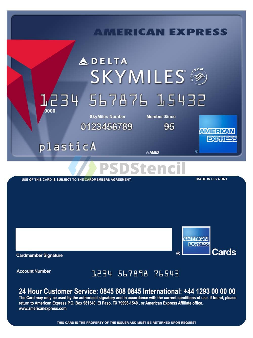 American Express Delta Skymiles Card美国运通达美航空信用卡PS/PSD模板-九流网络