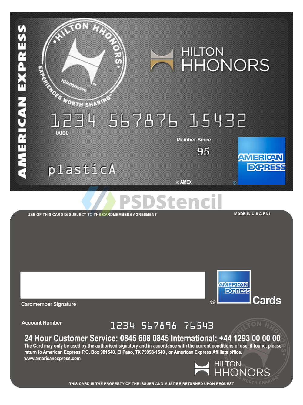 American Express Hilton HHonors Credit Card美国运通希尔顿信用卡PS/PSD模板-九流网络