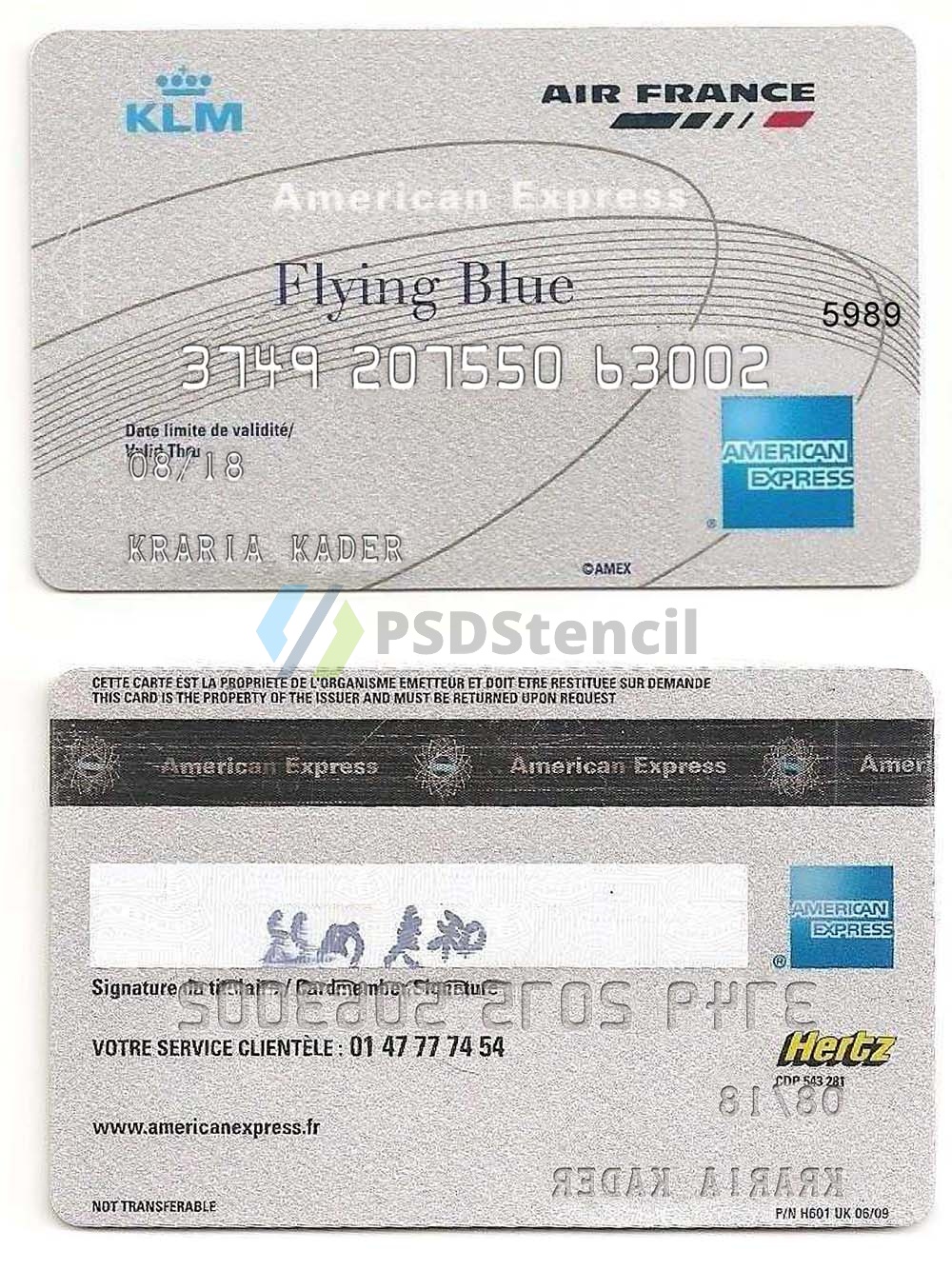 American Express KLM Air France Card美国运通Flying Blue信用卡PS/PSD模板-九流网络