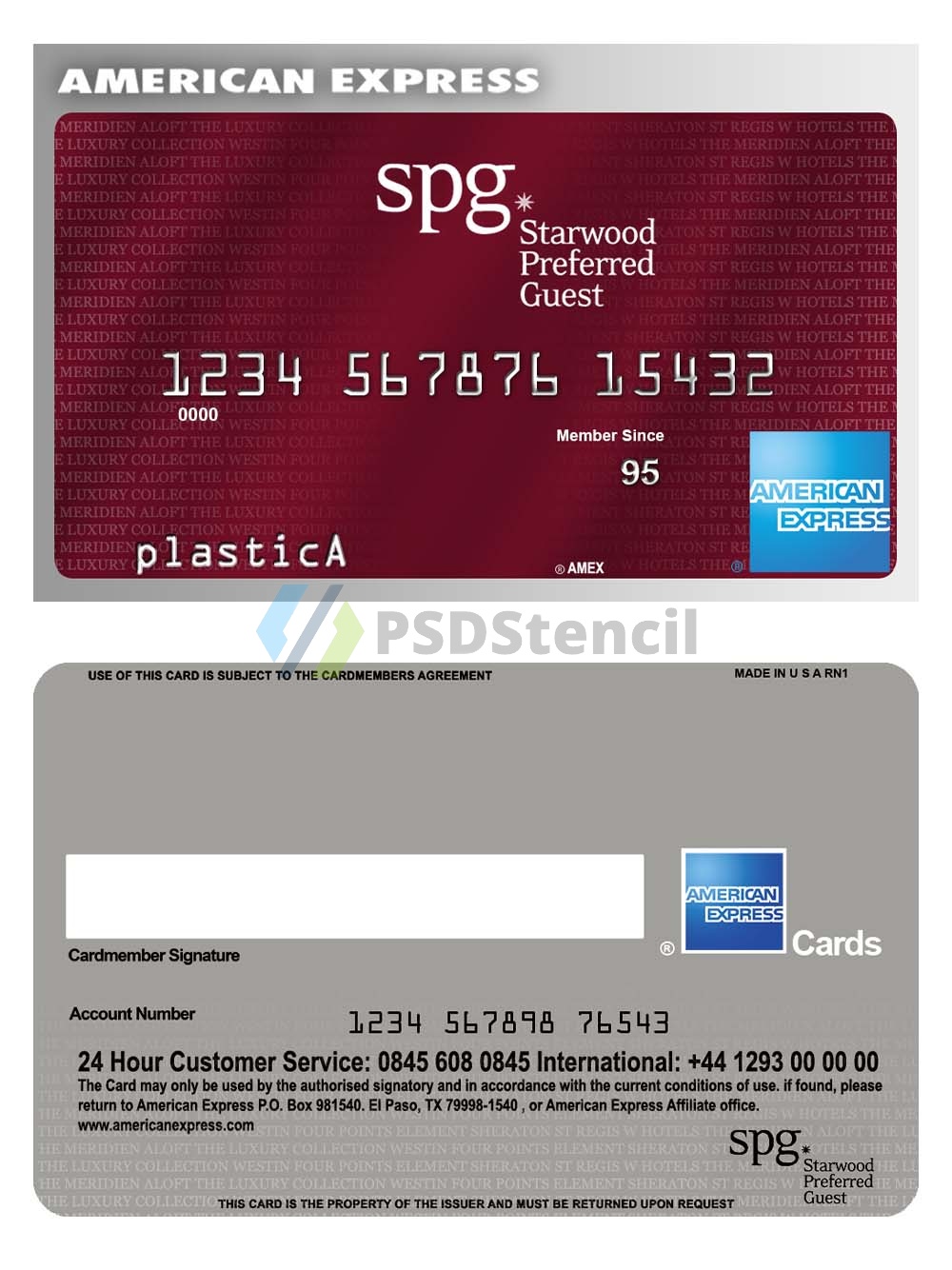 American Express Starwood Preferred Guest Card美国运通SPG卡PS/PSD模板-九流网络