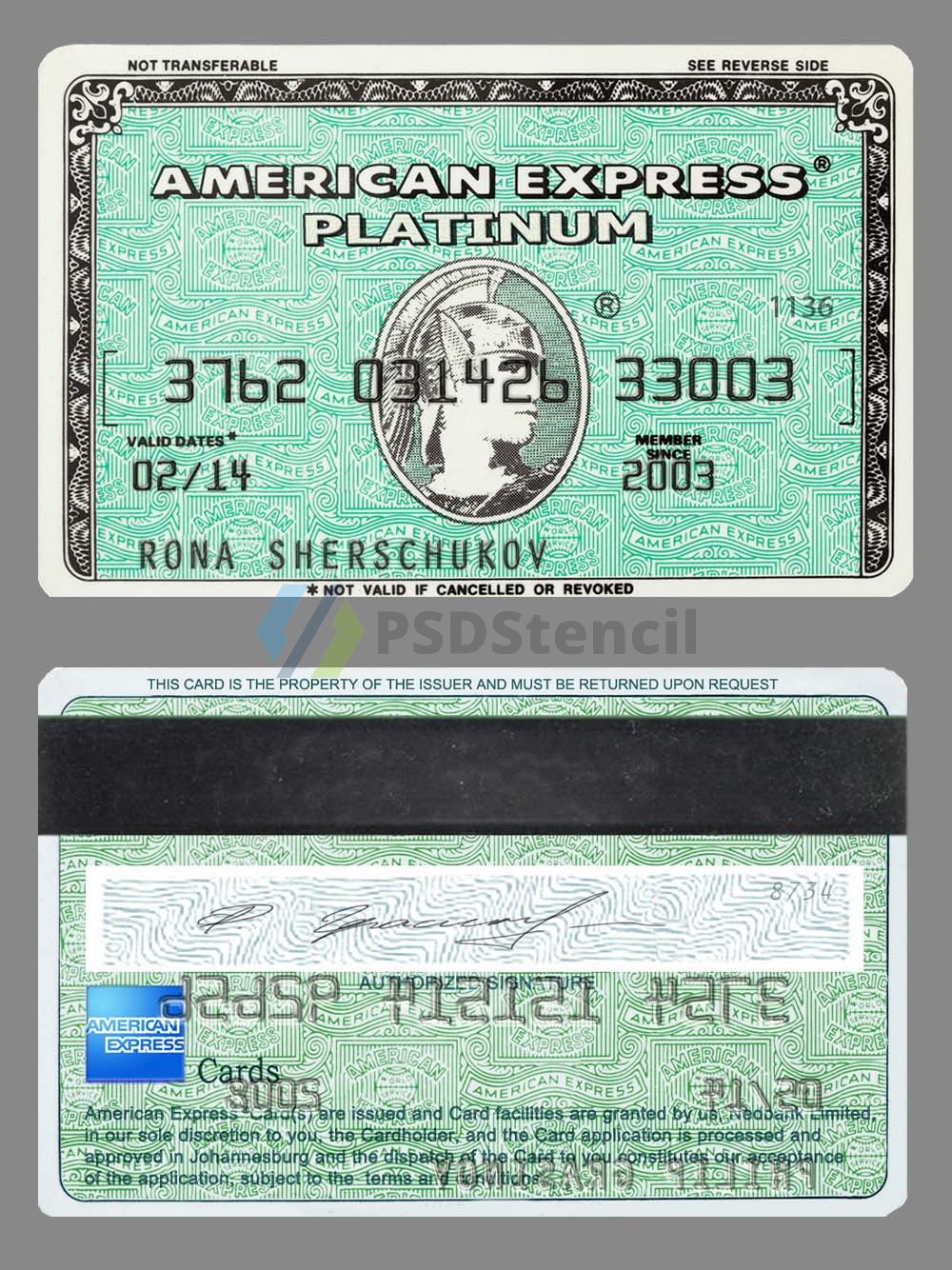 American Express/AMEX Green Platinum Card美国运通绿铂金卡PS/PSD模板-九流网络