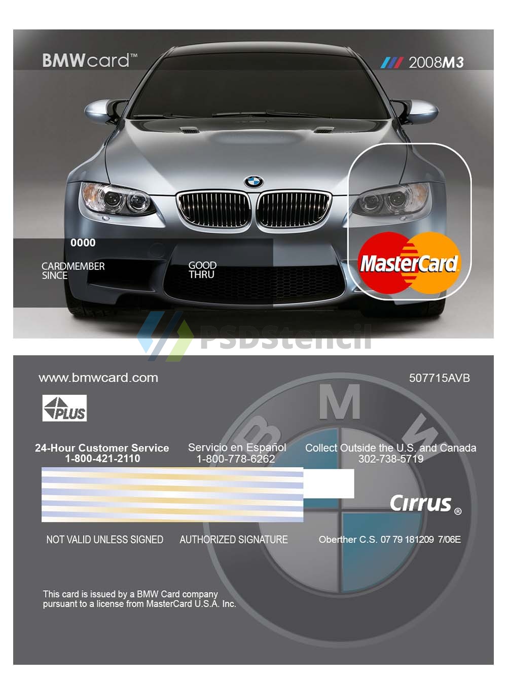 BMW Visa Card&Mastercard宝马维萨/万事达卡PS/PSD模板-九流网络