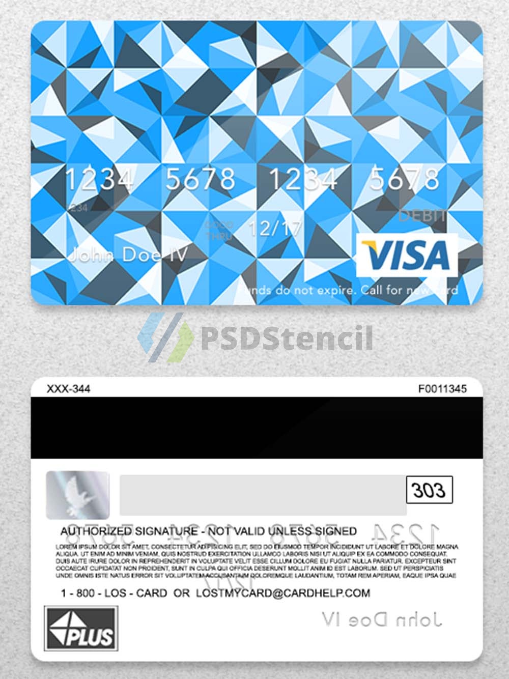 Visa Debit Card新版维萨借记卡PS/PSD模板-九流网络