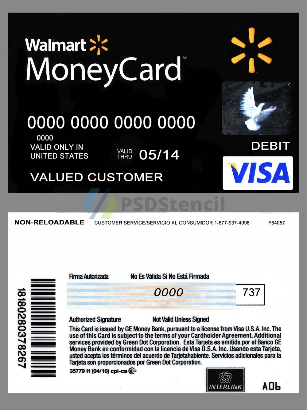 Visa Walmart Moneycard沃尔玛维萨预付卡PS/PSD模板-九流网络