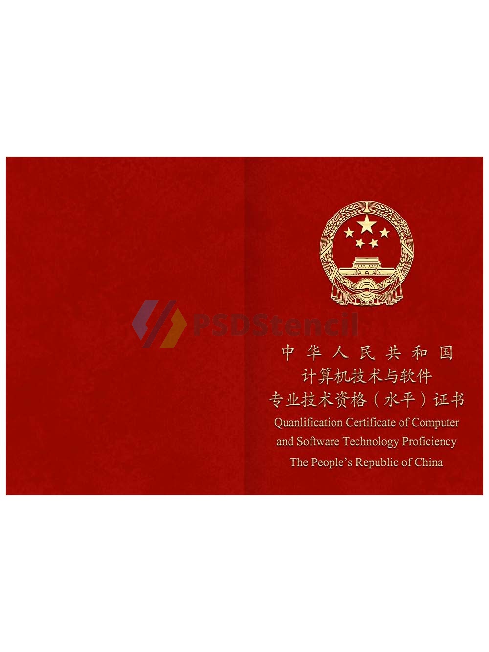 China Qualification Certificate of Computer and SoftwareTechnology计算机软件证书模板-九流网络